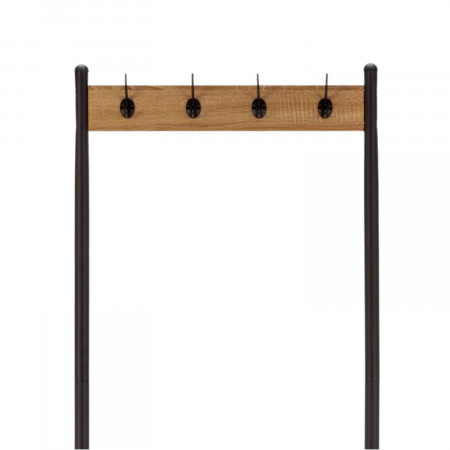 Perchero Metálico con 4 Colgadores y 3 Baldas de Madera Viem 175x60x40cm 7house Percheros y Zapateros 4