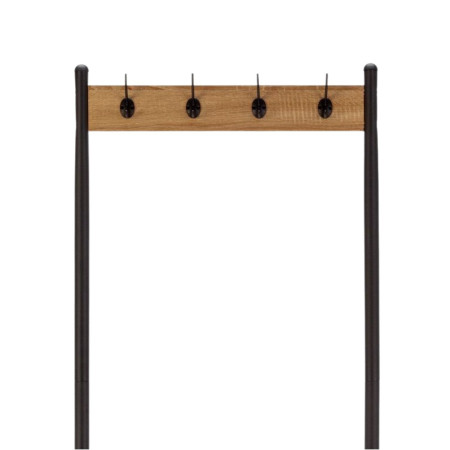 Perchero Metálico con 4 Colgadores y 3 Baldas de Madera Viem 175x60x40cm 7house Percheros y Zapateros 4