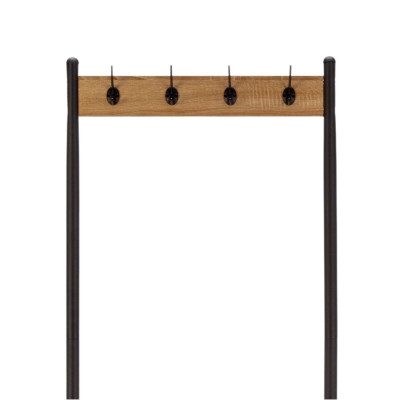 Perchero Metálico con 4 Colgadores y 3 Baldas de Madera Viem 175x60x40cm 7house Percheros y Zapateros 4