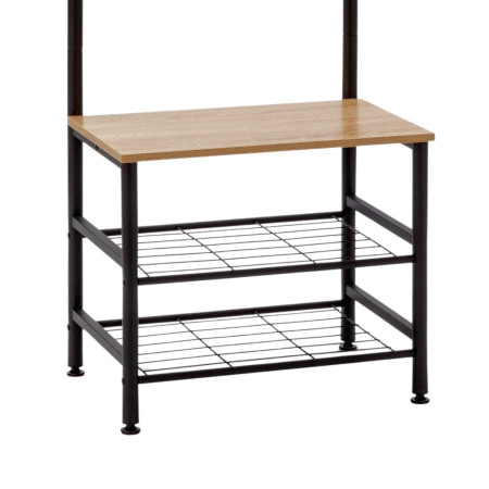 Perchero Metálico con 4 Colgadores y 3 Baldas de Madera Viem 175x60x40cm 7house Percheros 5