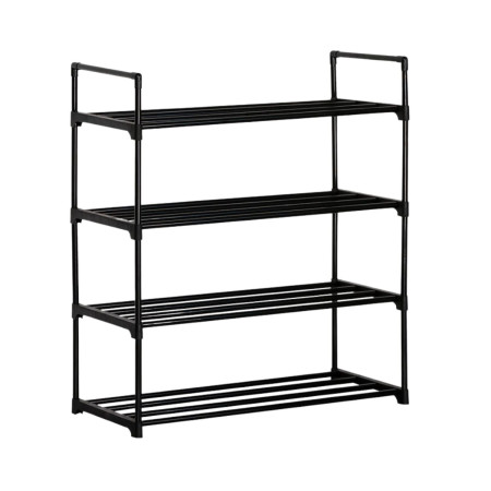 Estantería Zapatero Metálico 4 Baldas Intra Negro 65x30x74cm 7house Percheros y Zapateros 1