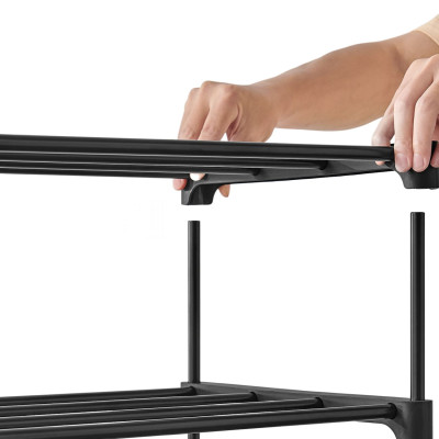 Estantería Zapatero Metálico 4 Baldas Intra Negro 65x30x74cm 7house Percheros y Zapateros 4