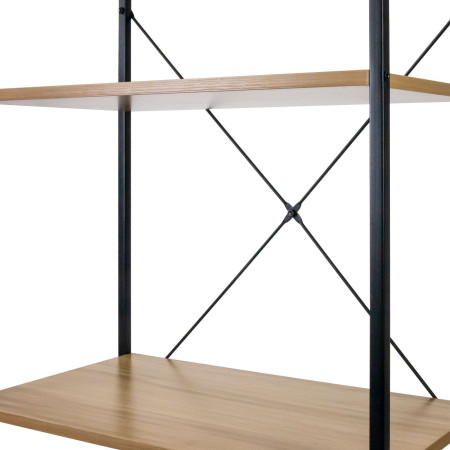 Estantería Metálica con 4 Baldas de Madera Orer 148x60x32,5cm 7house Estanterías 3