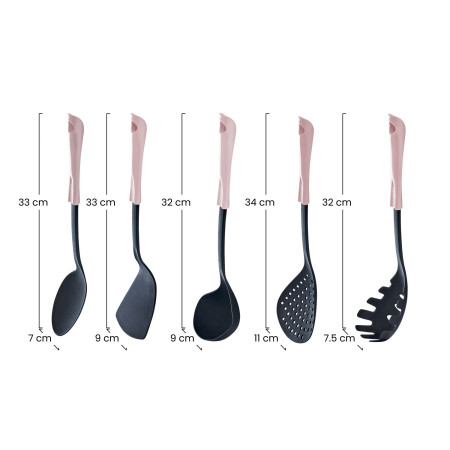 Set 5 Utensilios de Cocina Colores Surtidos 7house Accesorios de Cocina 7