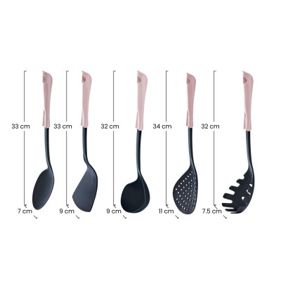 Set 5 Utensilios de Cocina Colores Surtidos 7house Accesorios de Cocina 7