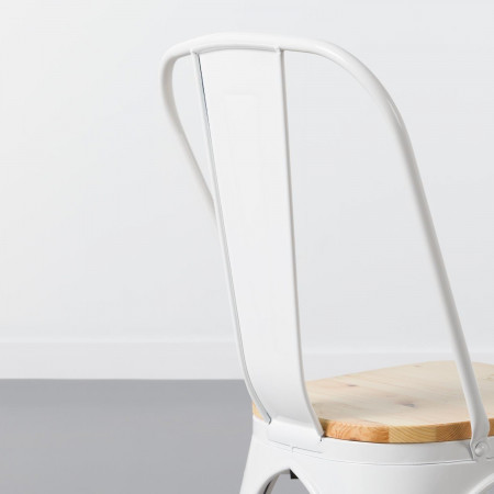 Cadeira industrial forte com assento de madeira 45x54x85cm Thinia Home Cadeiras de sala de jantar 4