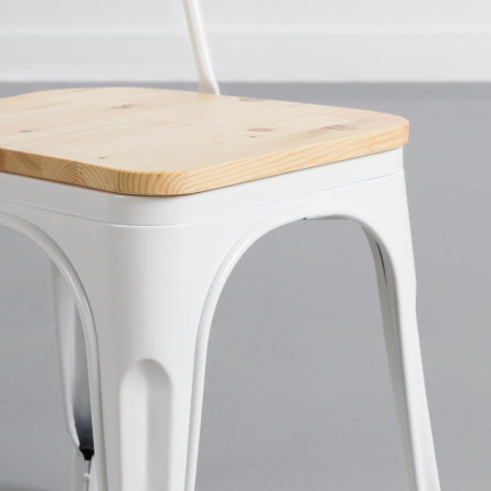 Pack 4 Sillas Industriales Strong con Asiento de Madera 45x54x85cm Thinia Home Packs de Sillas 5