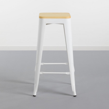 Taburete Industrial Strong con Asiento de Madera 43x43x77cm Thinia Home Taburetes 2