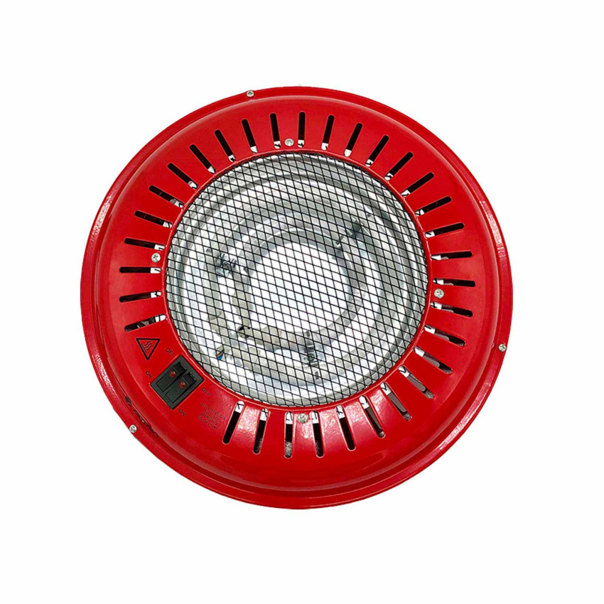 Braciere elettrico a 3 livelli di potenza 300 W/500 W/800 W, rosso, Ø34x9.5cm Raydan Home