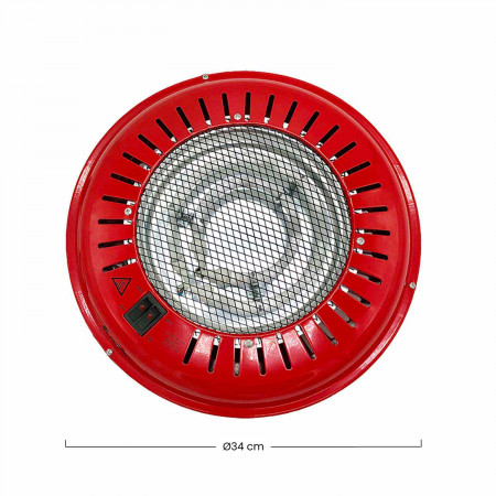 Braseiro elétrico 3 modos de potência 300W/500W/800W Vermelho Ø34x9.5cm Raydan Home Fogões de resistência 5