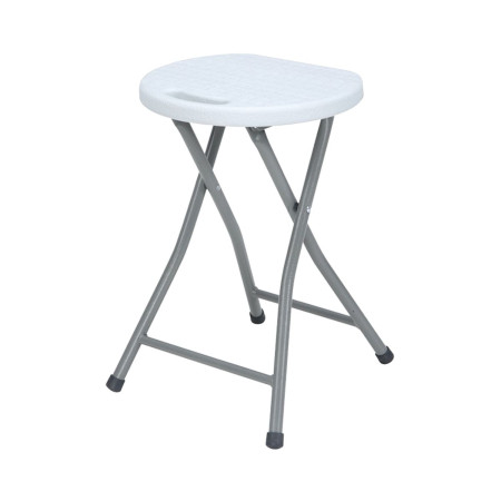 Taburete Plegable de Resina y Acero 31x45cm Blanco 7house Sillas de Jardín 1