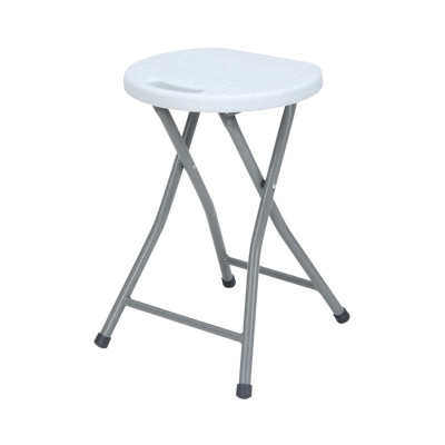 Taburete Plegable de Resina y Acero 31x45cm Blanco 7house Taburetes 1