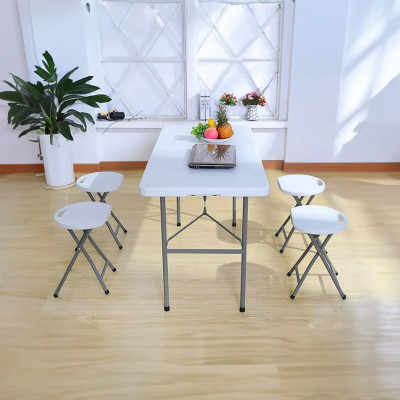 Taburete Plegable de Resina y Acero 31x45cm Blanco 7house Sillas de Jardín 7
