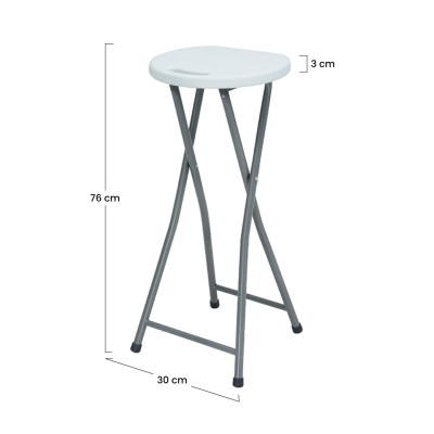 Hoher, weißer Klapphocker, 30 × 76 cm 7house
