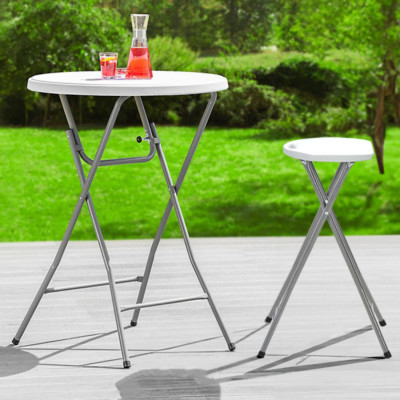 Pack 10 Taburetes Plegables Alto Blanco 30x76cm 7house Taburetes 7