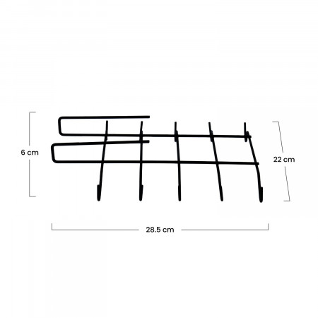 Suporte para copos com prateleira com 10 ganchos 22x28.5x6cm 7house Acessórios de cozinha 3