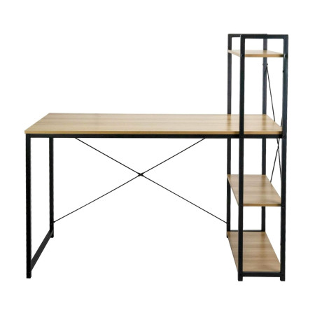 Escritorio Metálico con Estantería 3 Baldas de Madera Ozra 120x120x75cm 7house Escritorios 3