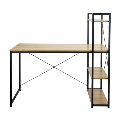 Escritorio Metálico con Estantería 3 Baldas de Madera Ozra 120x120x75cm 7house Escritorios 3