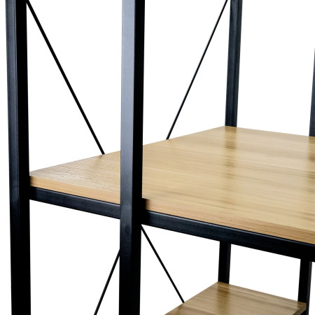 Escritorio Metálico con Estantería 3 Baldas de Madera Ozra 120x160x70cm 7house Escritorios 4