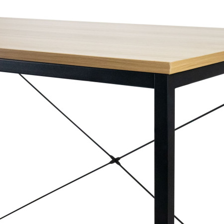 Metallschreibtisch mit Regal mit 3 Holzfachböden „Ozra“, 120 x 120 x 75 cm 7house
