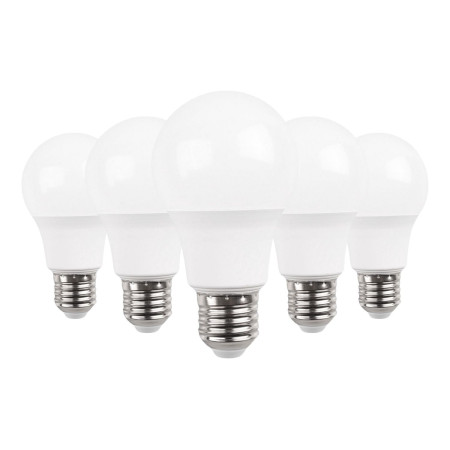 5er-Pack Standard-LED-Glühbirnen E27, 9 W (entspricht 60 W), 806 lm, 4000 K, 15.000 Std., Primer Leader Pro