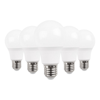 5er-Pack Standard-LED-Glühbirnen E27, 9 W (entspricht 60 W), 806 lm, 4000 K, 15.000 Std., Primer Leader Pro