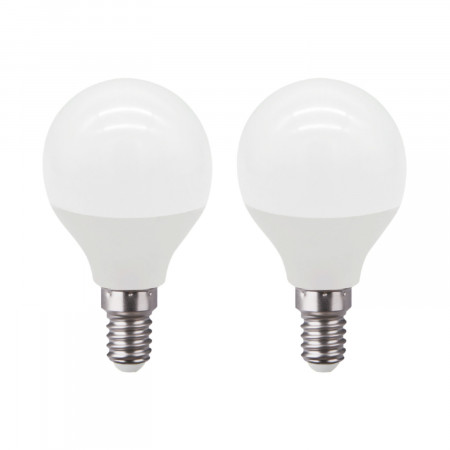 Pack 2 Bombillas LED Esférica E14 6W Equi.40W 470lm 3000K 25000H 7hSevenOn Premium Bombillas LED 1
