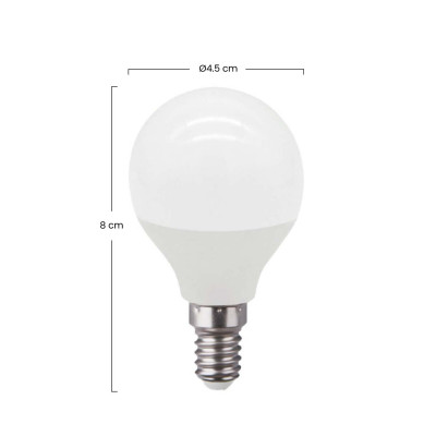 Pack 2 Bombillas LED Esférica E14 6W Equi.40W 470lm 3000K 25000H 7hSevenOn Premium Bombillas LED 4