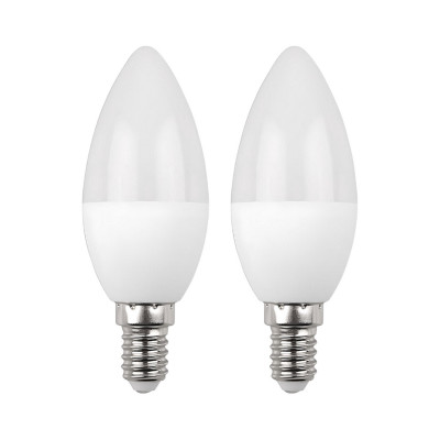 Pack 2 Bombillas LED Vela E14 7.4W Equi.60W 806lm 6000K 25000H 7hSevenOn Premium Bombillas LED 1
