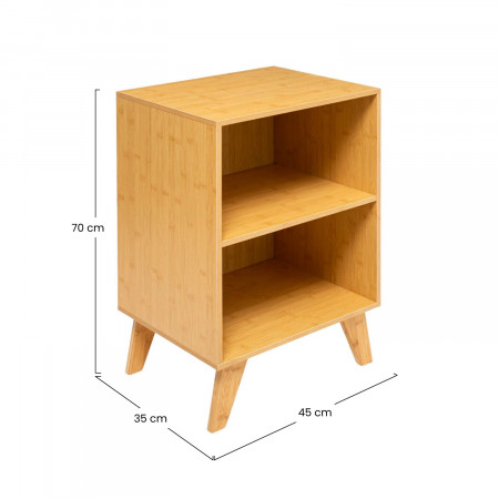 Mueble Modular de Bambú con 2 Niveles 70x45x35cm 7house Cómodas y Cajoneras 3
