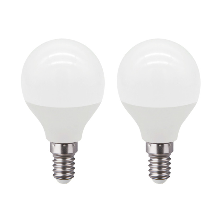 Pack 2 Bombillas LED Esférica E14 7.4W Equi.60W 806lm 3000K 25000H 7hSevenOn Premium Bombillas LED 1