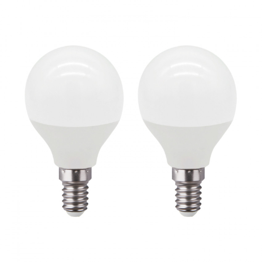 Pack 2 Lâmpadas LED Esféricas E14 7.4W Equi.60W 806lm 3000K 25000H 7hSevenOn Premium Lâmpadas LED 1