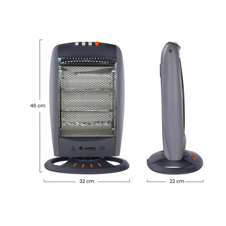 Estufa Halógena Oscilante 1200W Thinia Home Estufas de Resistencia 6