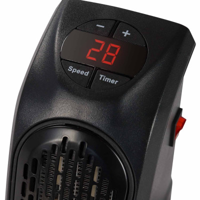 Mini aquecedor com ficha de tomada de parede, 400 W, preto Thinia Home