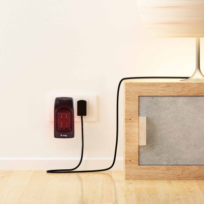 Mini Calefactor de Enchufe a Pared 400W Negro Thinia Home Calefactores Eléctricos 7
