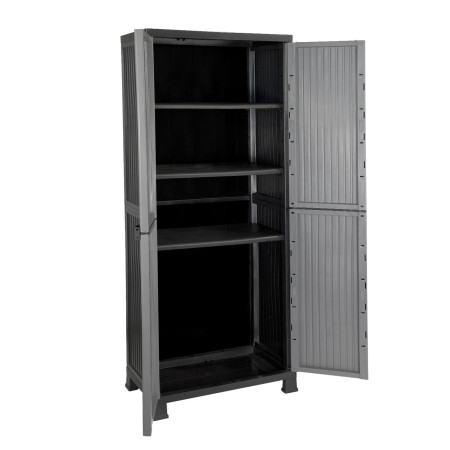 Armário de exterior em resina com 3 prateleiras 171x68x39cm Thinia Home Armários de exterior 3