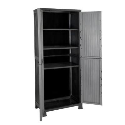 Armário de exterior em resina com 3 prateleiras 171x68x39cm Thinia Home Armários de exterior 3