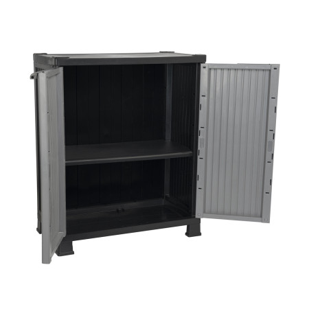 Armario de Resina Exterior Bajo con 1 Balda 92x68x39cm Thinia Home Armarios para Exterior 3