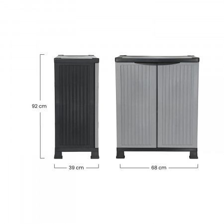 Armario de Resina Exterior Bajo con 1 Balda 92x68x39cm Thinia Home Armarios para Exterior 6