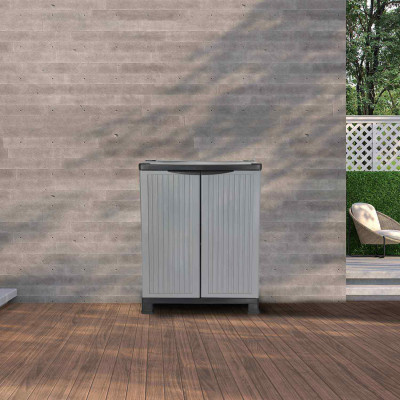 Armario de Resina Exterior Bajo con 1 Balda 92x68x39cm Thinia Home Armarios para Exterior 7