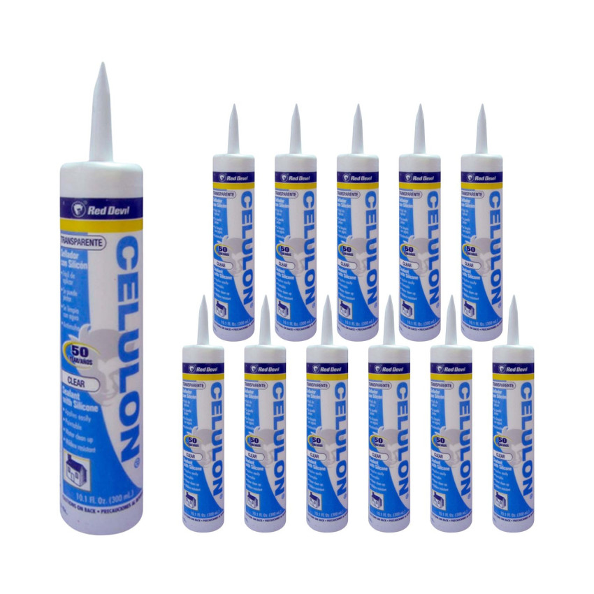 Pack 12 Selladores de Juntas Transparente 300ml Red Devil Herramientas 1