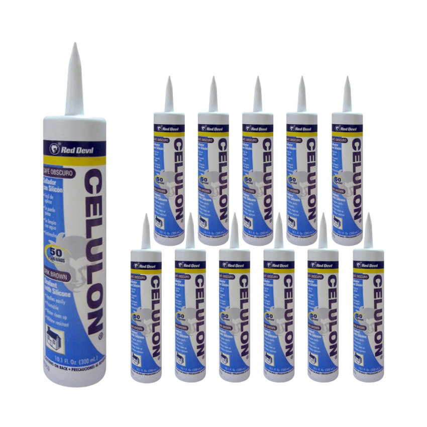Pack 12 Selladores de Juntas Bronce-Marrón 300ml Red Devil Herramientas 1