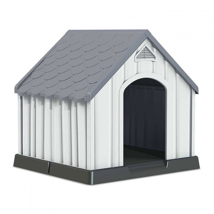 Caseta de Resina para Perros 92x87x91cm Thinia Home Casetas para Perro 1