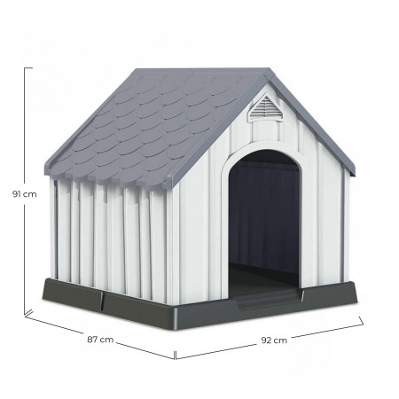 Caseta de Resina para Perros 92x87x91cm Thinia Home Casetas para Perro 4