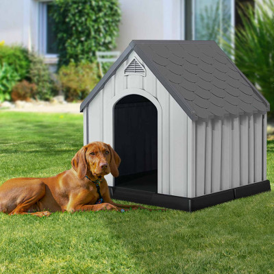 Caseta de Resina para Perros 92x87x91cm Thinia Home Casetas para Perros 5
