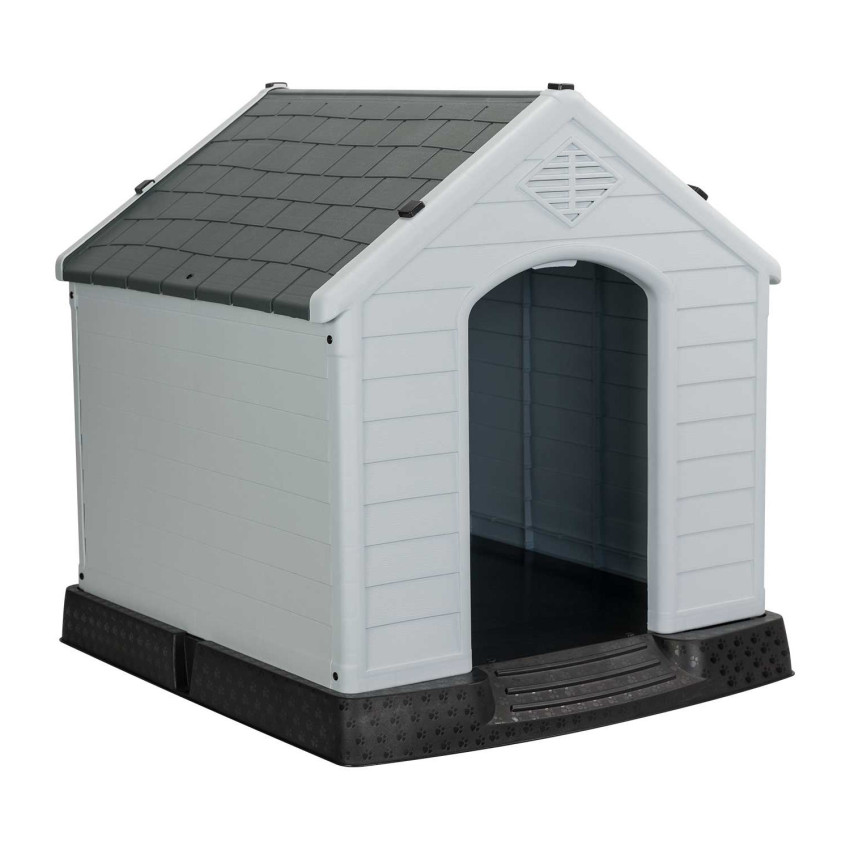 Caseta de Resina para Perros 98,5x105x96,5cm Thinia Home Casetas para Perro 1
