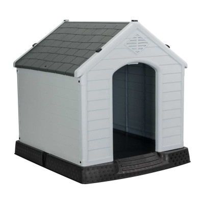 Caseta de Resina para Perros 98,5x105x96,5cm Thinia Home Casetas para Perros 1