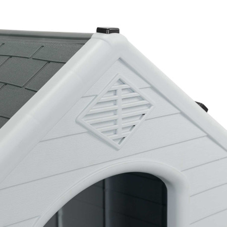 Caseta de Resina para Perros 98,5x105x96,5cm Thinia Home Casetas para Perro 4