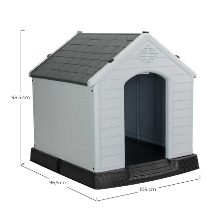 Caseta de Resina para Perros 98,5x105x96,5cm Thinia Home Casetas para Perros 6