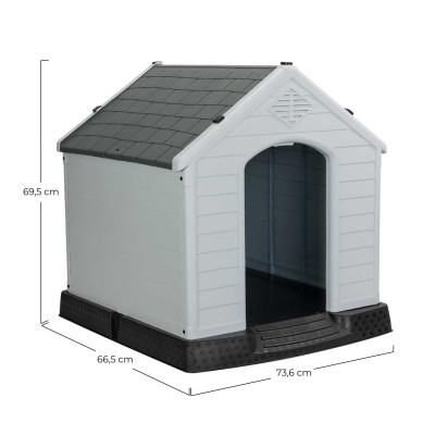 Caseta de Resina para Perros 66,5x73,6x71cm Thinia Home Casetas para Perros 6